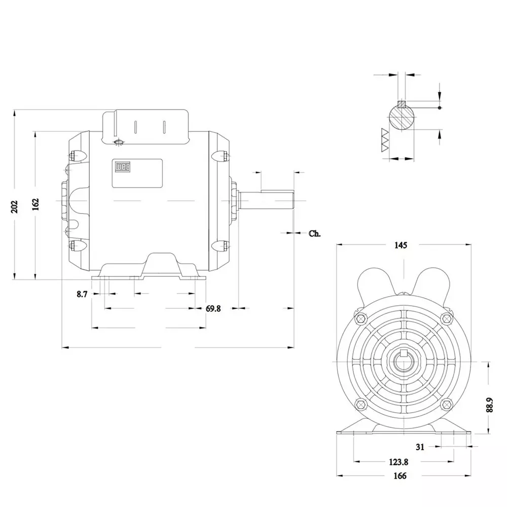 Motor Trifásico IP21 2,0 Cavalos/4 Pólos Weg